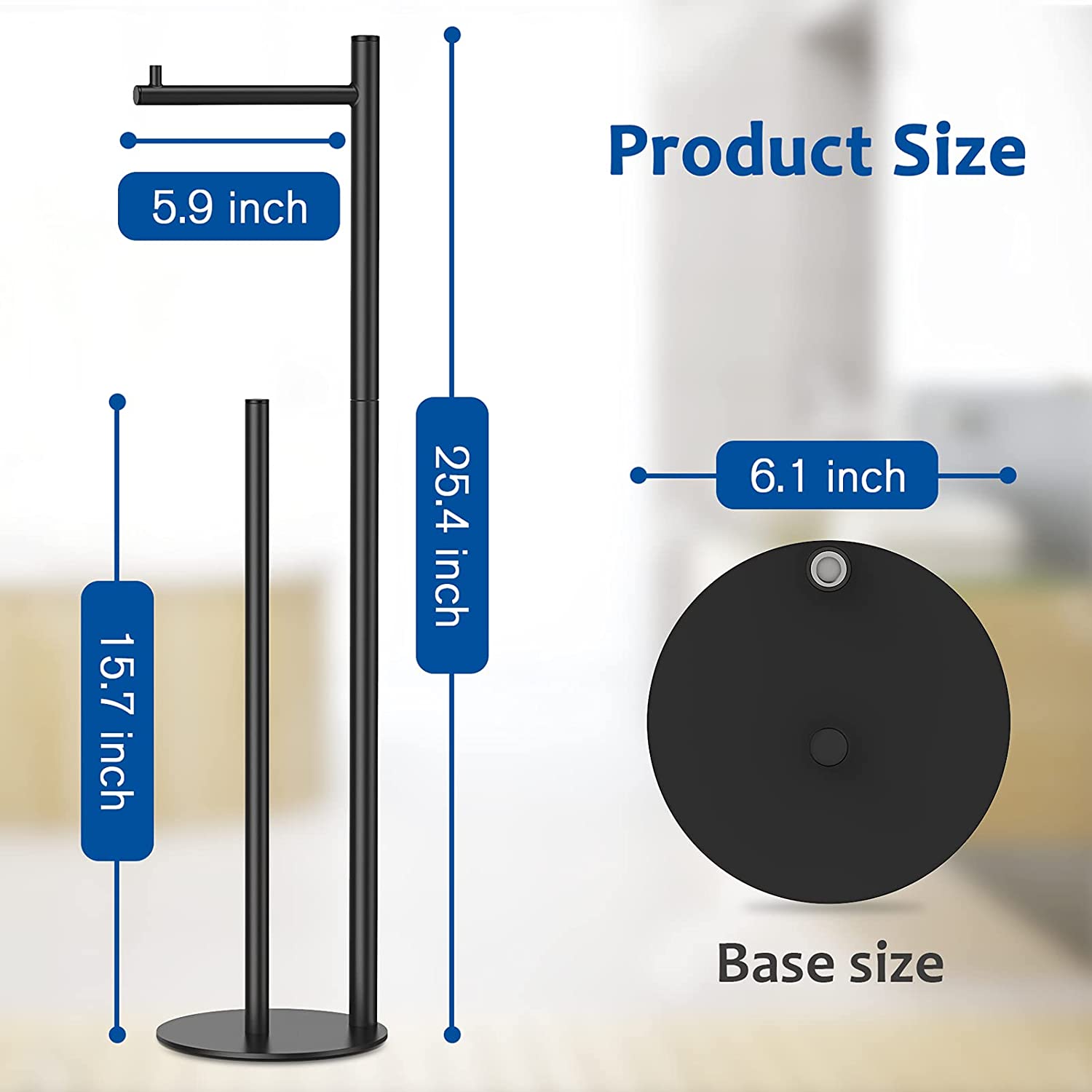 Paper Toilet Holder Stand with Reserve Storage