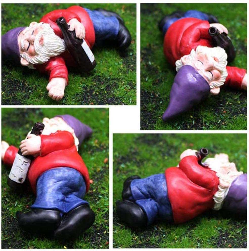 Garden Drunk Dwarf Decor Gnome 4pcs Funny Dwarfs for Patio Lawn and Garden