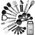 Kitchen Cooking 23 Piece Utensils Set Nylon and Stainless Steel Cooking Utensils Set - Black