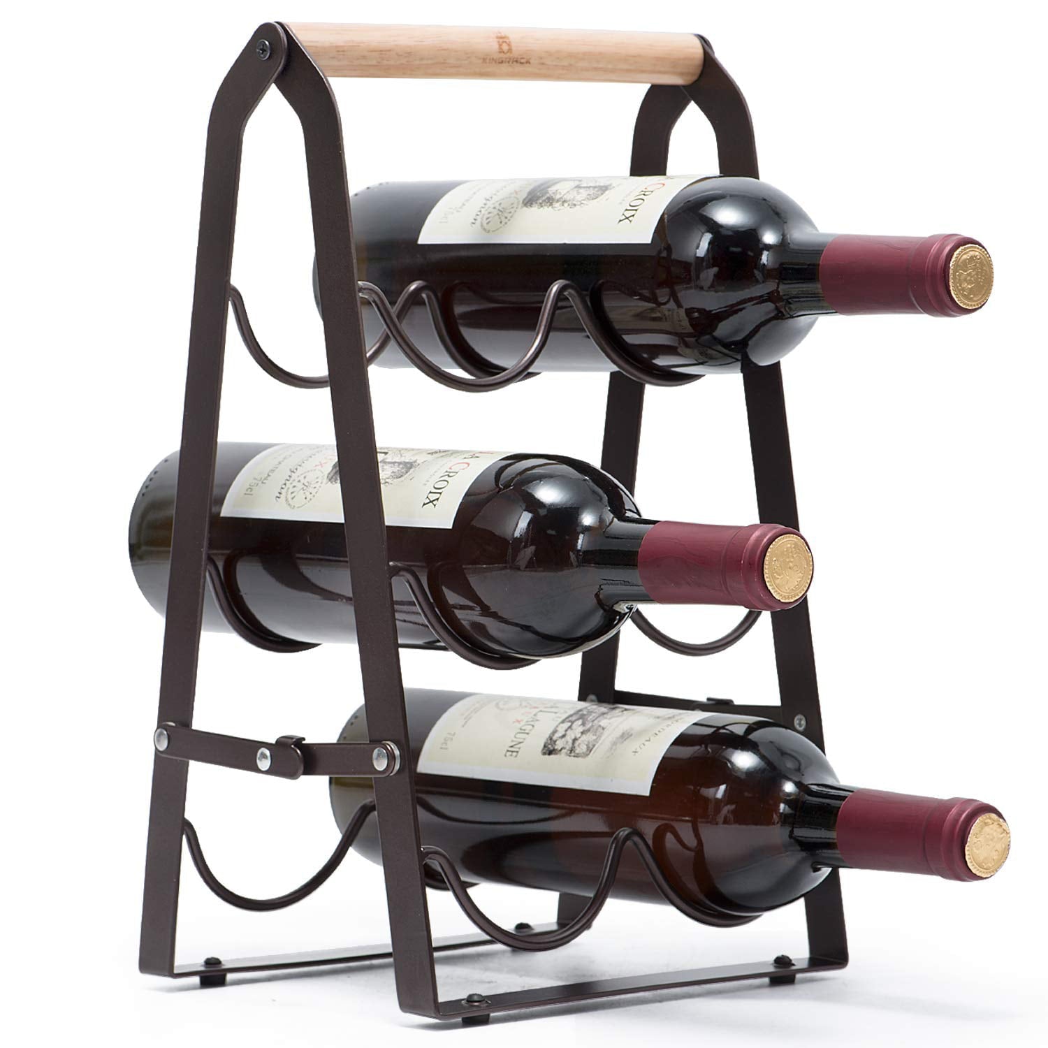 Wine Rack Holder Bottle Countertop for 6 Bottle Wine