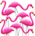 Flamingo Pink Ornament Yard Small Lawn Mini Stakes Set of 6