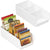 3- Compartment Plastic Food Storage Bin Organizer, 2 Pack, White