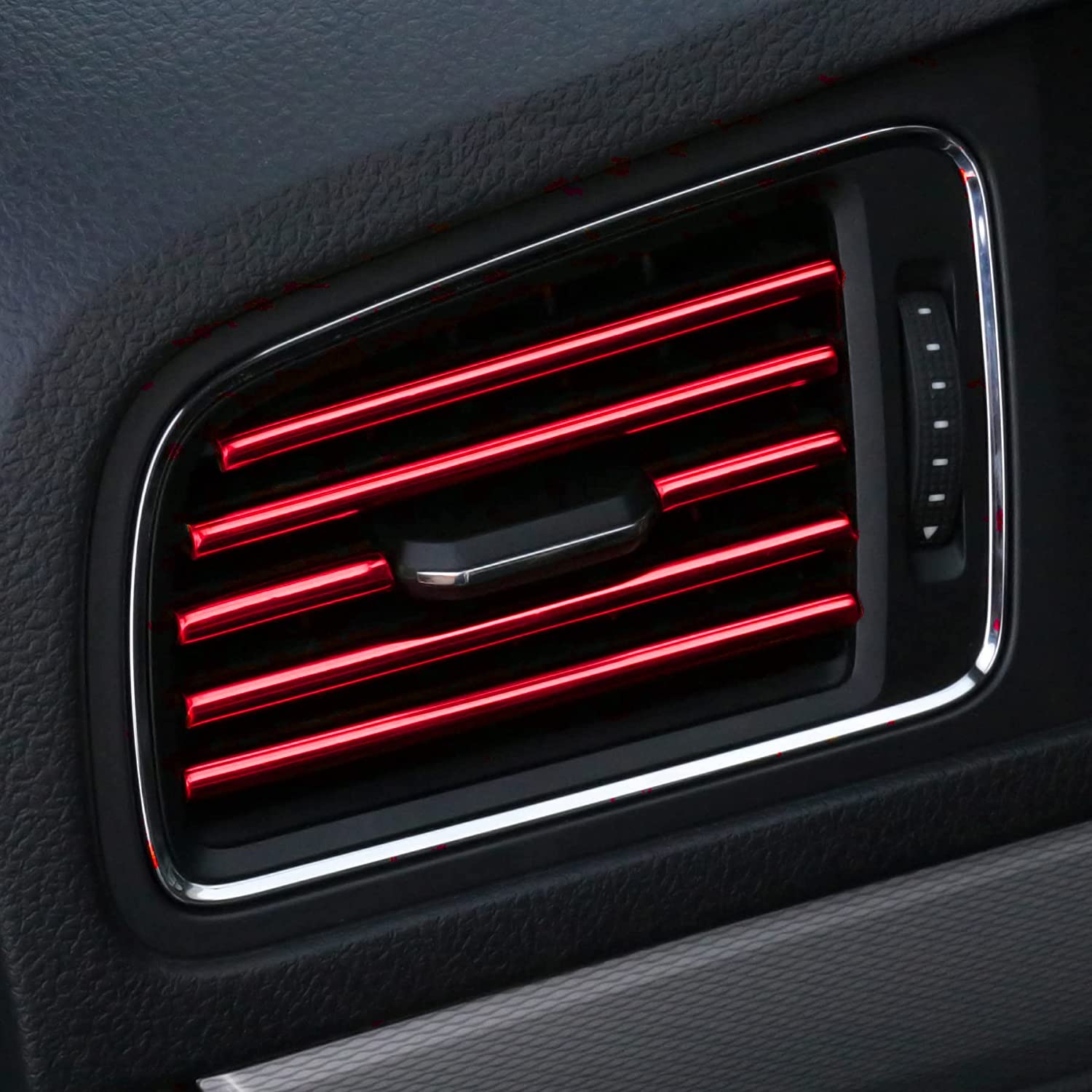 Air Vent Decoration Strip 20 Pieces Universal Waterproof Bendable Air Vent Car Interior Accessories (Red)