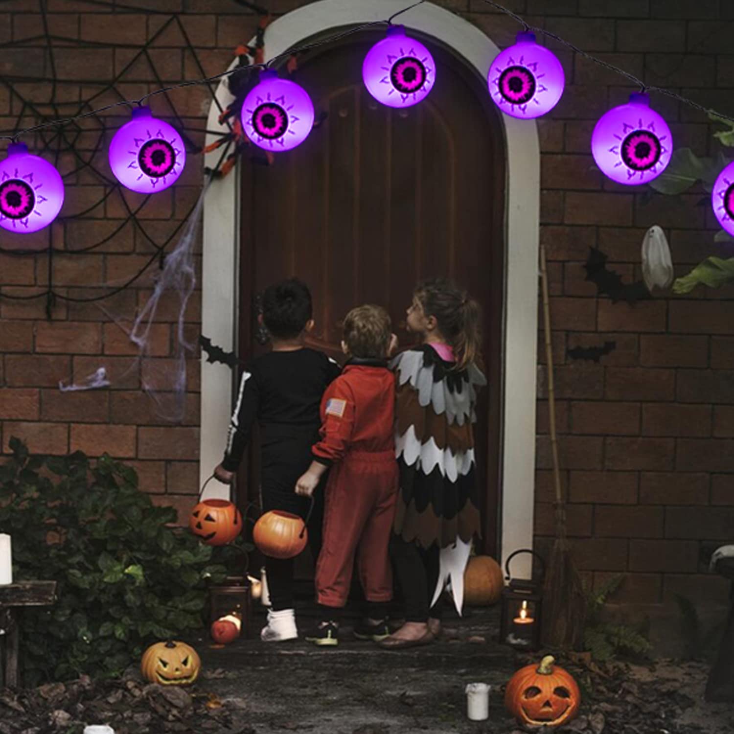 Halloween Eyeball Purple String Lights for Halloween Decor with 30 LED Realistic Eyeball