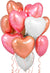 Heart Shaped Balloons Pack of 12 Metallic Rose Gold and Pink Heart Balloons