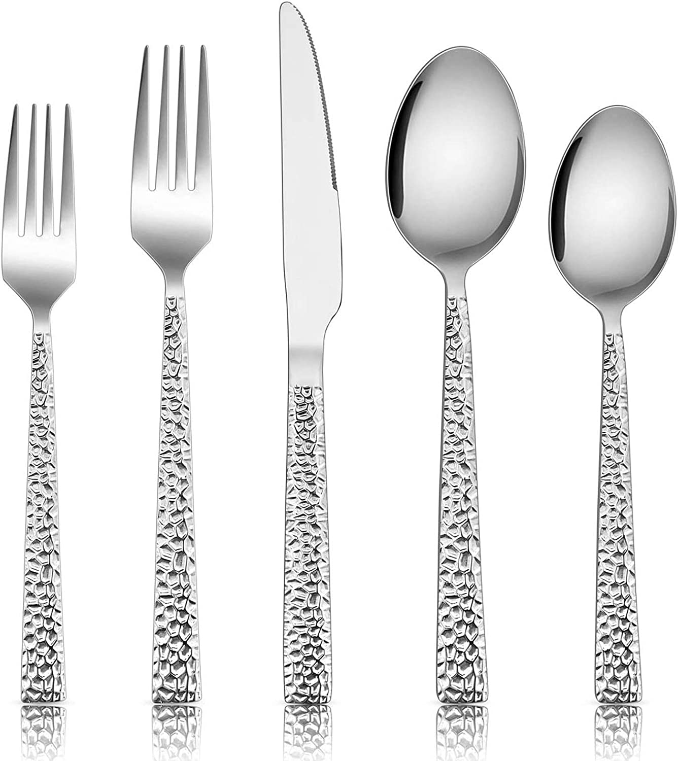 Flatware Stainless Steel 40 Piece Set, Metal Tableware Cutlery Set