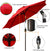 9ft Red Patio Umbrella with Push Button Tilt & Crank for Garden