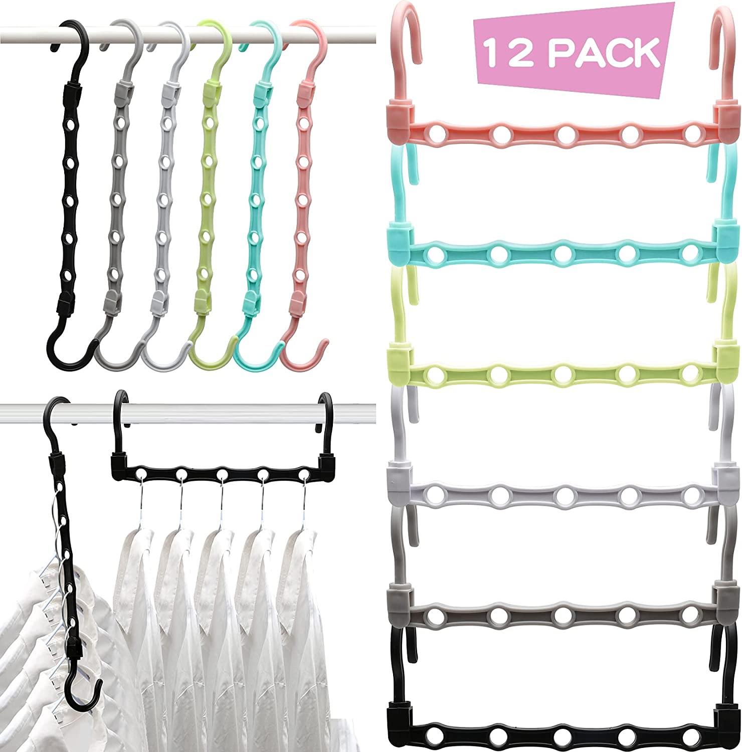 12 Pack Sturdy Closet Organizer Magic Closet Organization Clothe Hanger