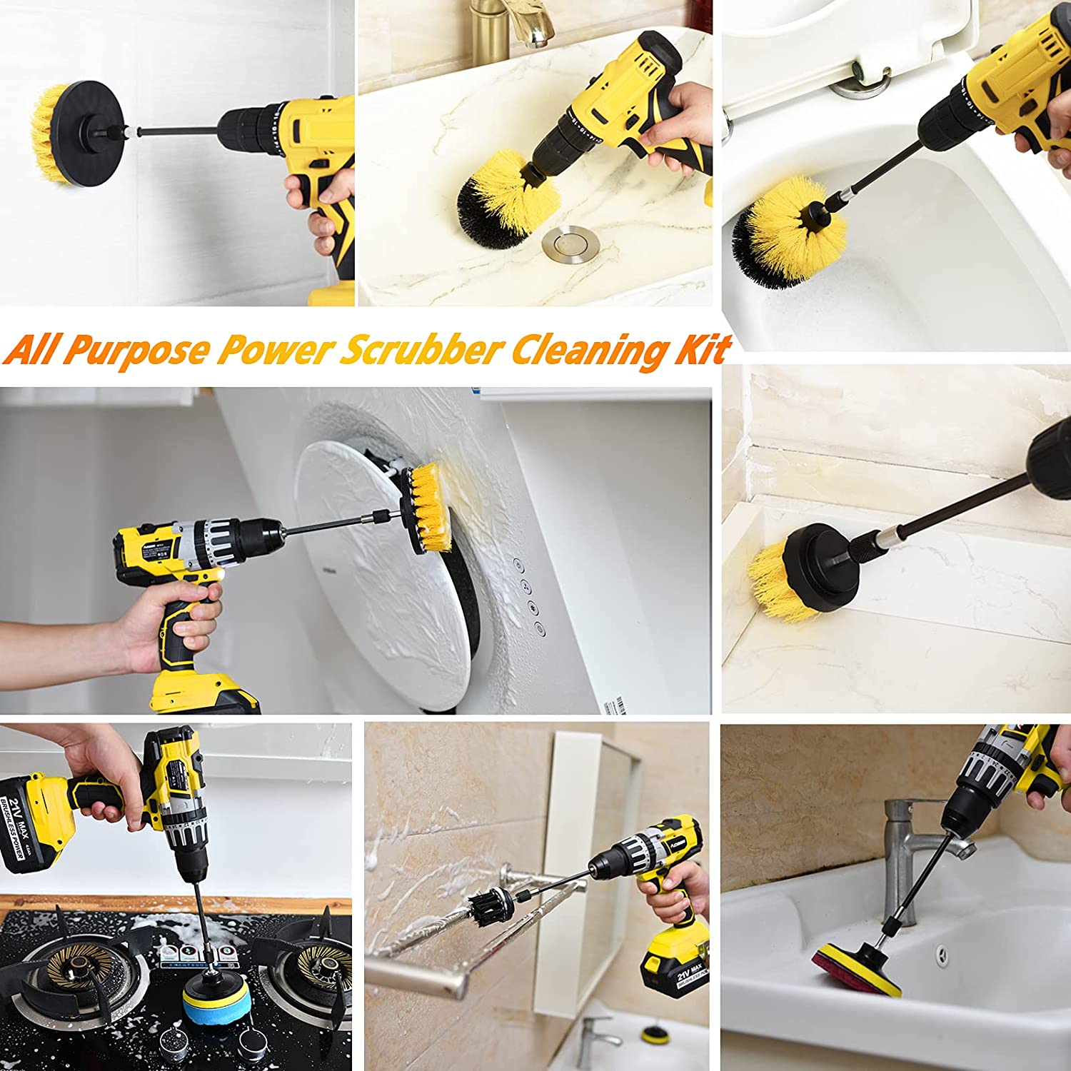 Drill Attachment 30 Pieces Set Power Scrubber Piece Soft Cleaning, All Purpose Power Clean Scrubber Brush