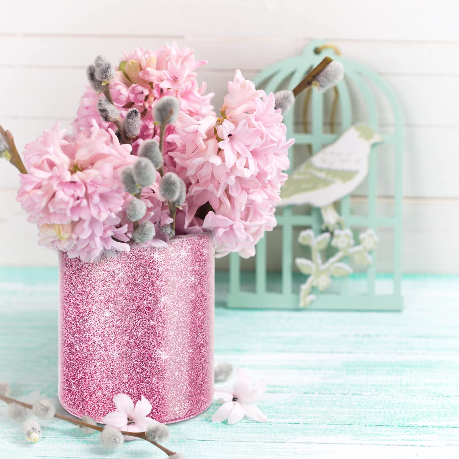 Holder Pen Desk Pencil Organizer Cup, Glitter Pink