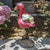 Gnome Garden Flamingo Statue Funny Figurines Resin Reclining Figurine