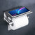 Stainless Steel Toilet Tissue Paper Holder with Anti-Drop Larger Phone Shelf for Bathroom Wall Mounted with Adhesive Pad or Screws