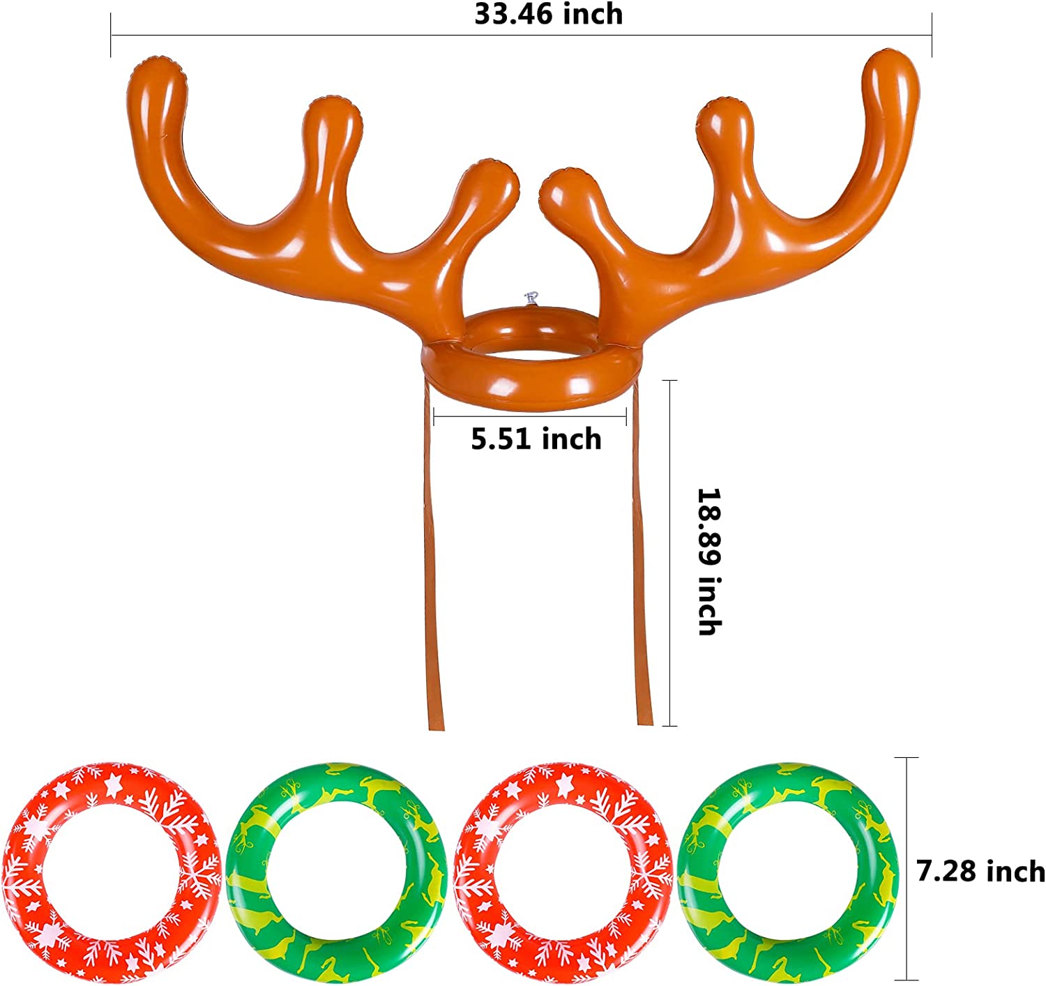 Christmas Inflatable Reindeer Antler Toss Game for Xmas Kids Teens Party Favors