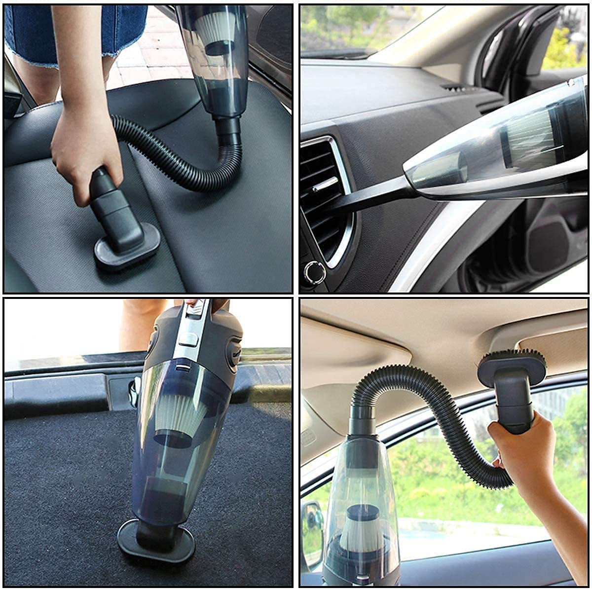 Car Vacuum Cleaner Rechargeable Cordless Handheld Duster Home 120w with 3500Pa Strong Suction, Lightweight Wet & Dry Vacuum for Car