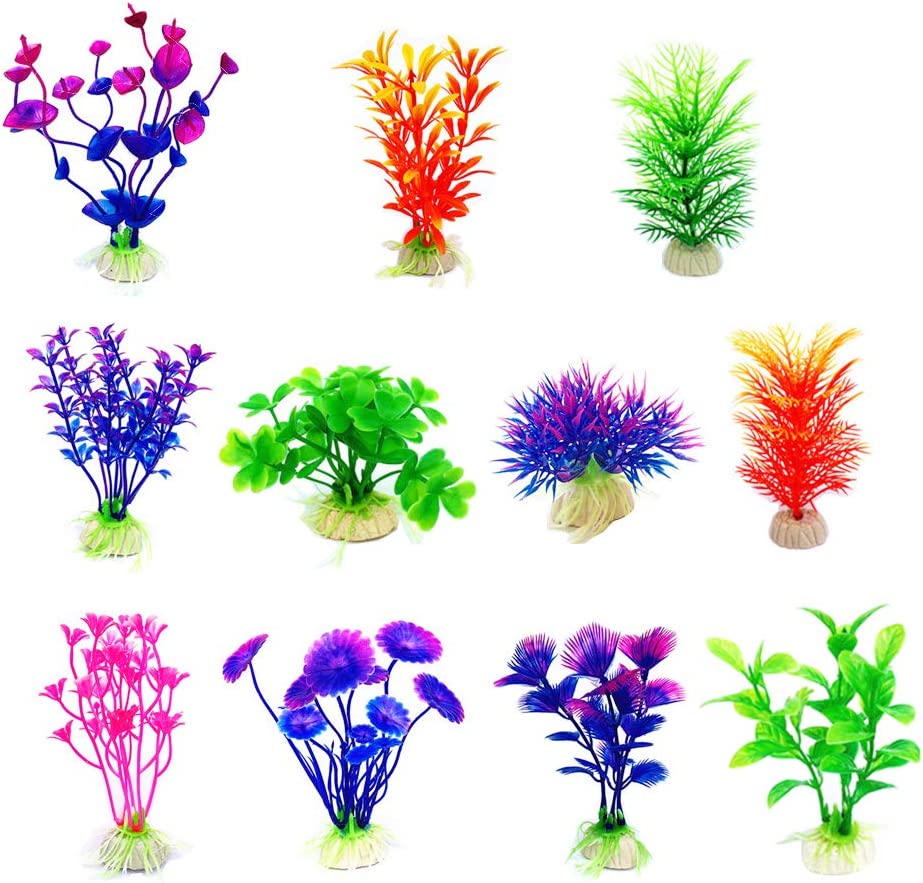 Aquarium Tank Artificial Plants, 11 Pieces Small