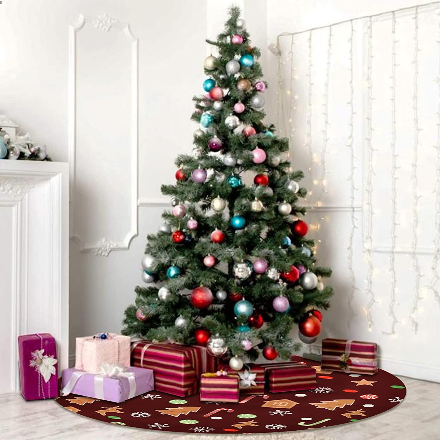 48 Inch Christmas Tree Skirt Christmas Decoration Ornament for Xmas Holiday Party