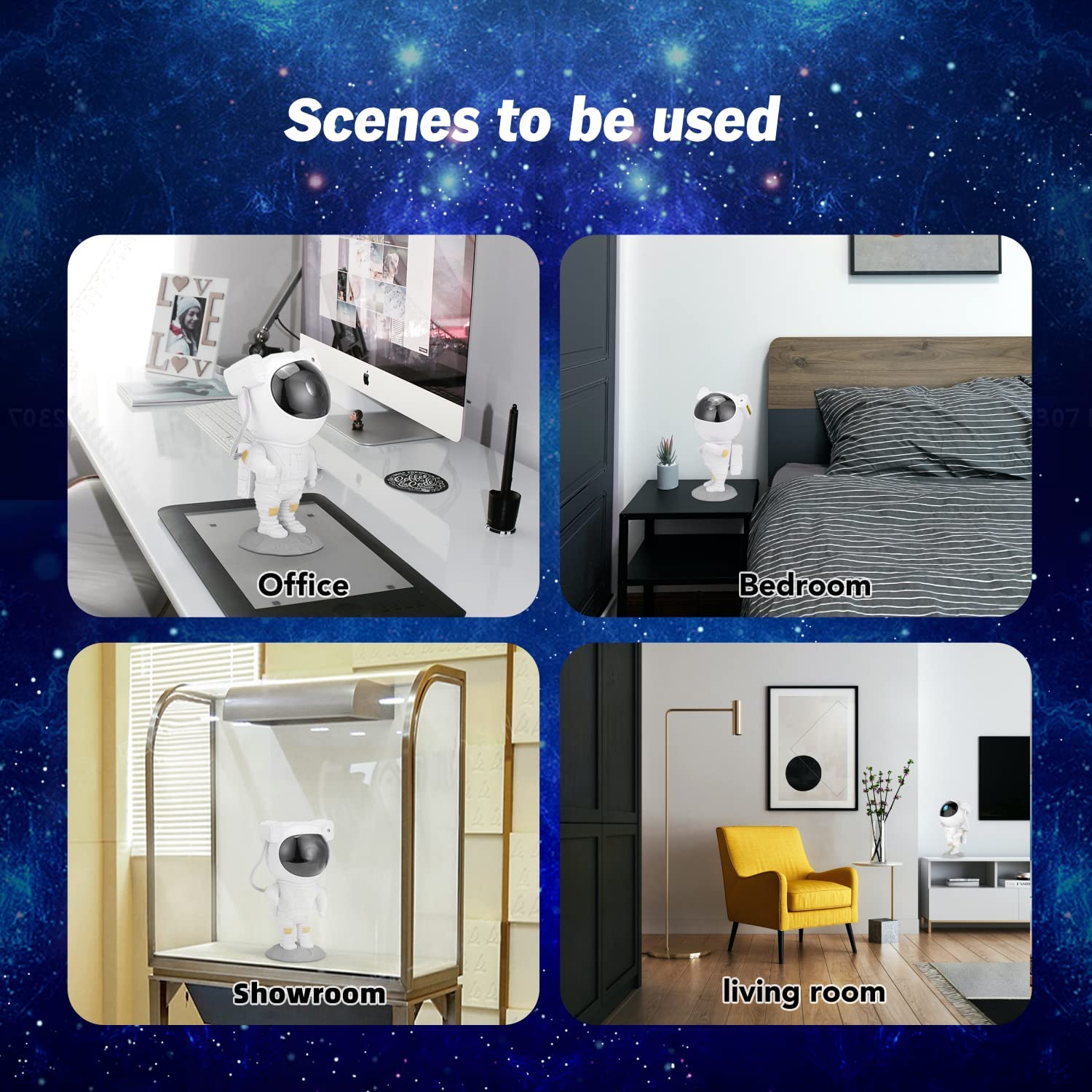 Astronaut Star Projector Night Light Galaxy Decor Kids Room - Dreamy Nebula Lights for Bedroom