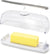 Magnetic Butter Keeper Butter Dish Knife And Lid (Clear)