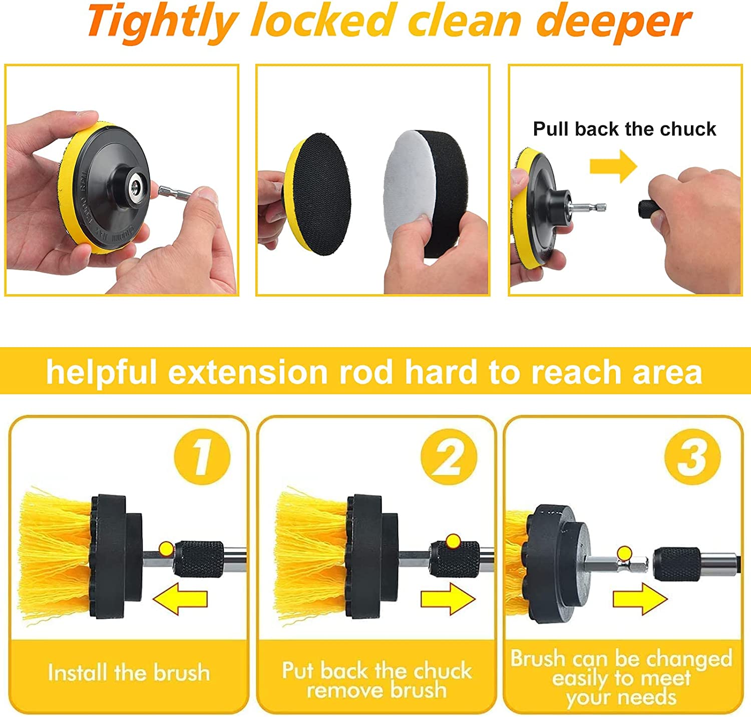 Drill Attachment 30 Pieces Set Power Scrubber Piece Soft Cleaning, All Purpose Power Clean Scrubber Brush