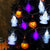 10 FT Halloween Decoration Large 3D White Ghost Purple Bat Orange Jack-O-Lantern Pumpkin 10Ft 30 LED Halloween String Lights Decoration