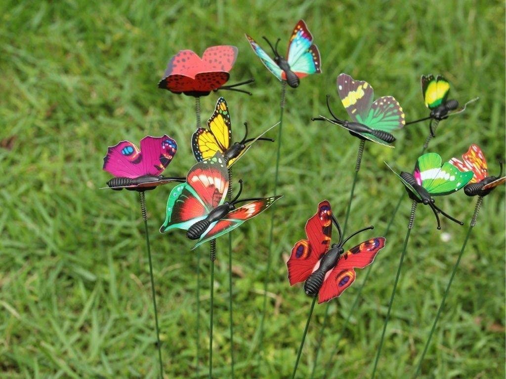 10 Pack Colourful Garden Butterflies Miniature Fairy Garden Decoration