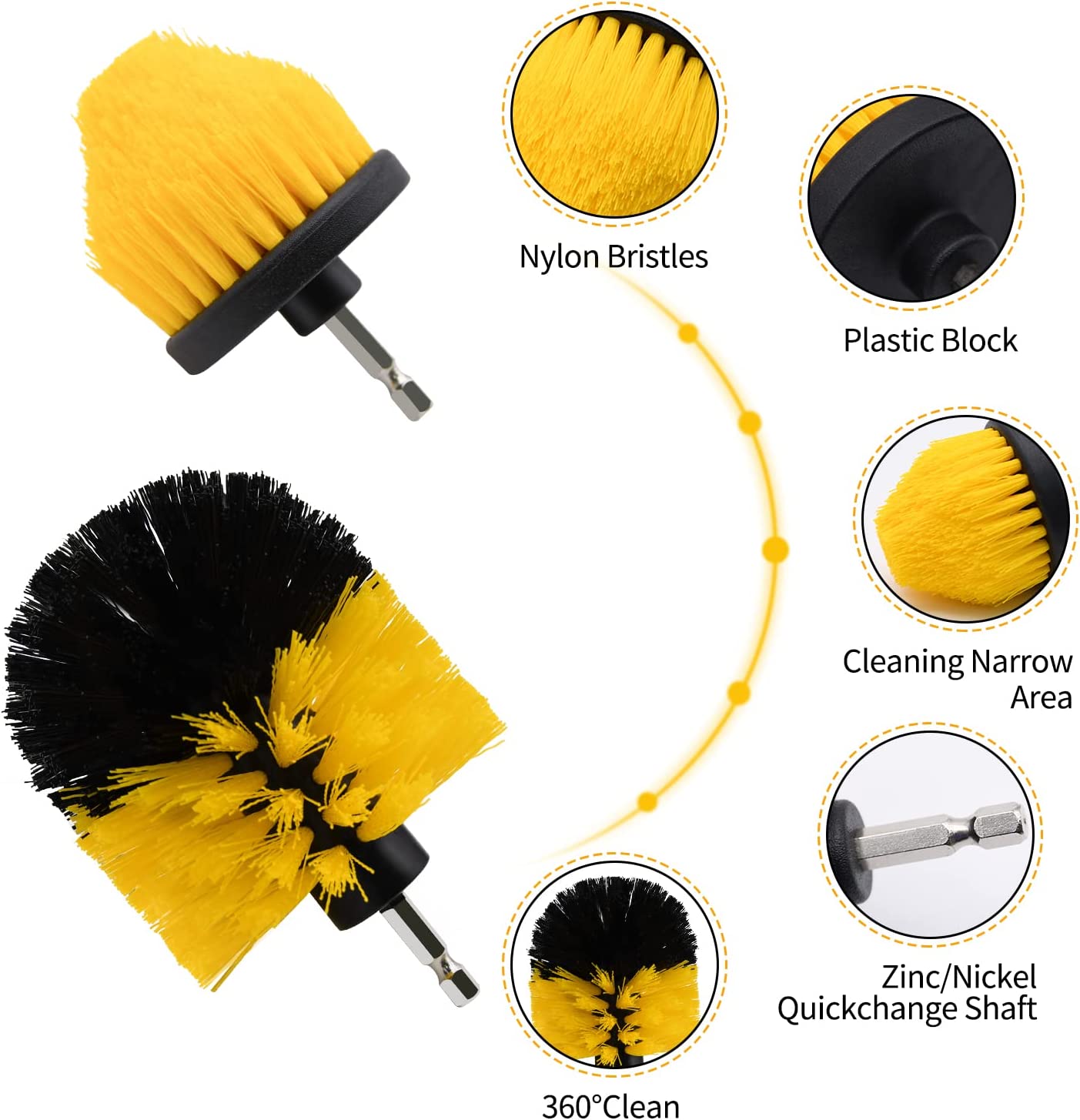 5 Pieces Drill Brush Attachment Set