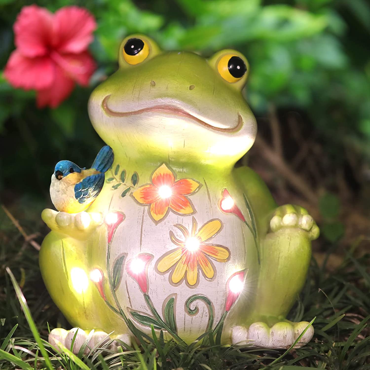 Frog Statue Funny Figurine Decor Resin Sculpture