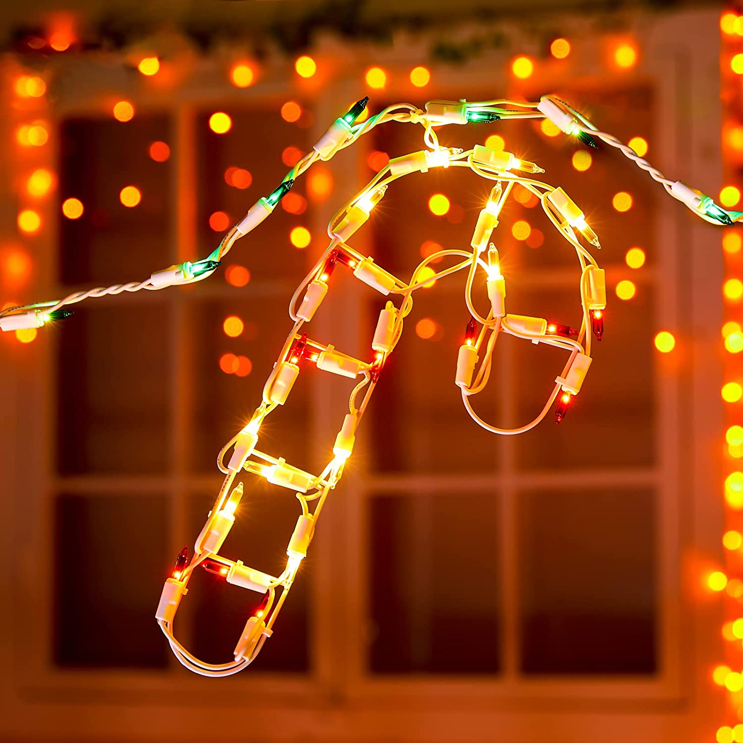 Hanging Light Candy Cane String Lights 13FT 180 Bulbs 6 Light up