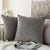 Decorative Square Velvet Solid Covers Pillow, Pack of 2, Gray, 18 x 18 Inch