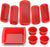 Baking Set Silicone Pans Nonstick Pan, 10 Piece, Red