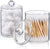 Qtip Cotton Holder 10 oz Clear with Lid 2 Pack