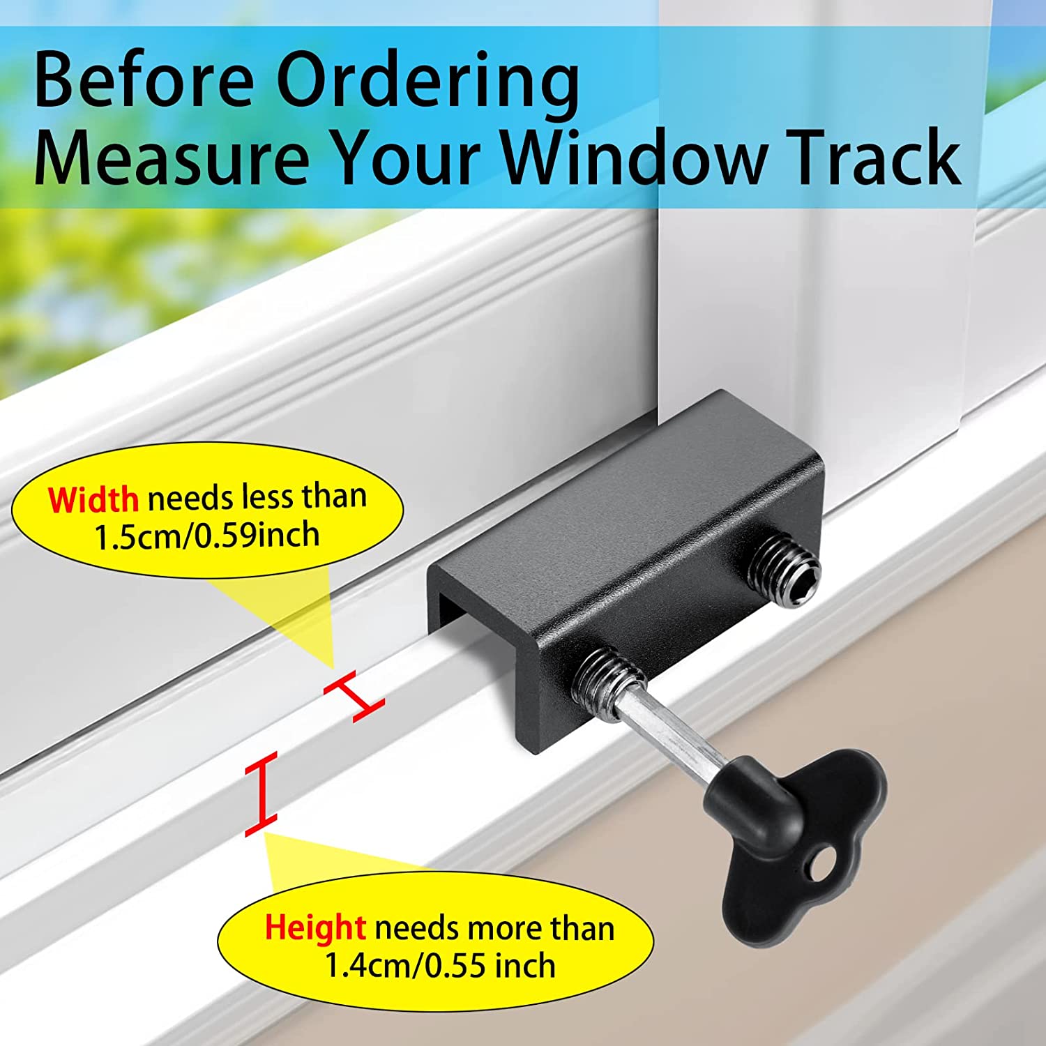 4 Sets Window Sliding Lock Security Locks for Home With Key for Vertical & Horizontal Sliding Windows Doors (Black)