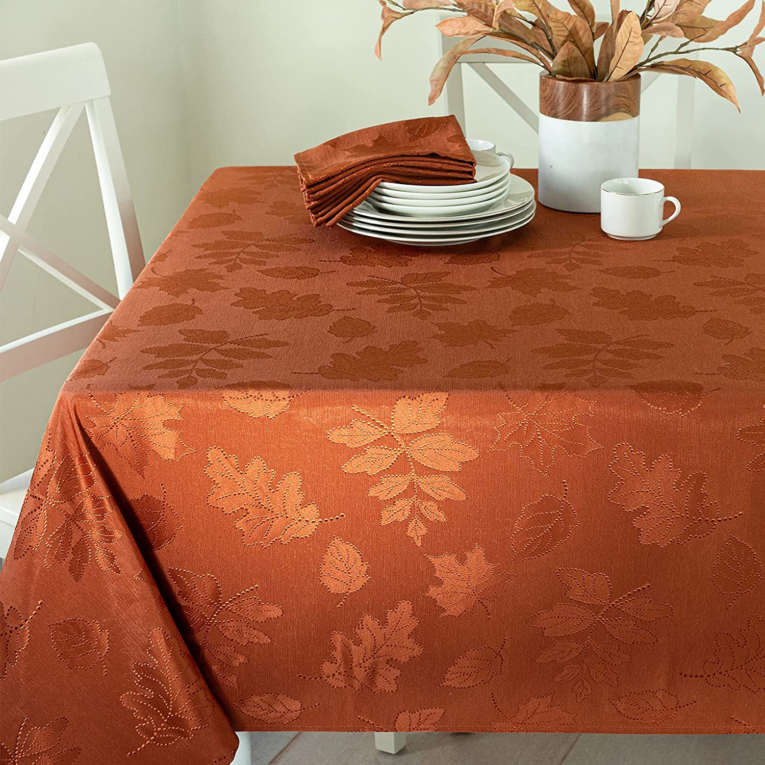 60" x 48" Thanksgiving Tablecloth Tablecover Fabric Table Cloth for Fall