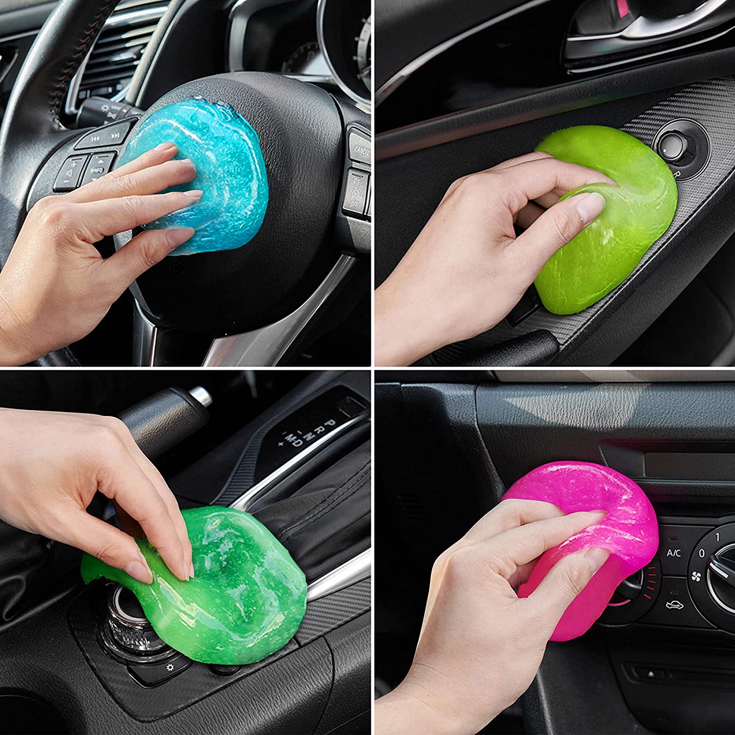 Car Cleaning Gels Universal Cleaner Automotive Accessories 4 Pack Dust Interior Putty Tools 2.8/Pcs