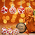 Fall Thanksgiving 16 Pieces Hanging Ornaments Maple Leaf Check Fabric Wrapped Ball