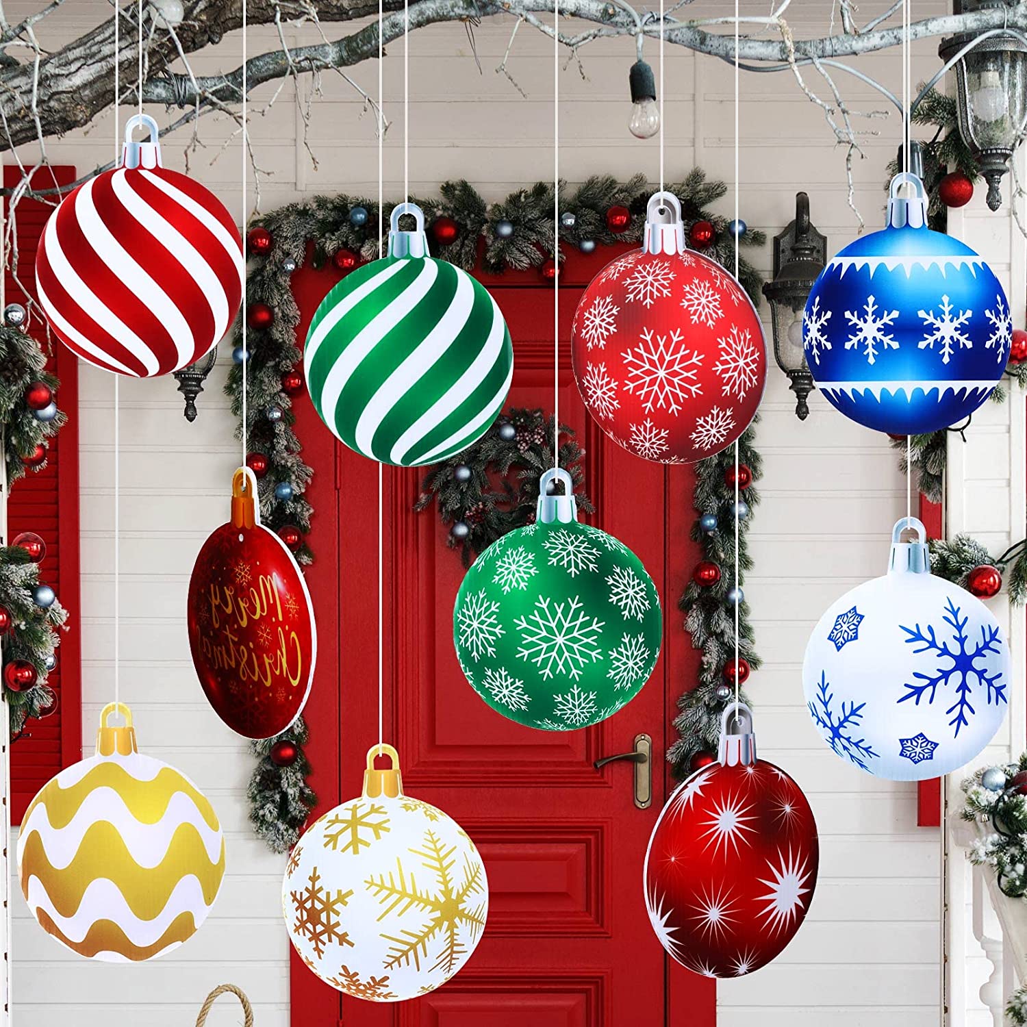 Christmas Decoration Outdoor Double Sided Lawn Decorations Hanging Ornaments with 328 Feet