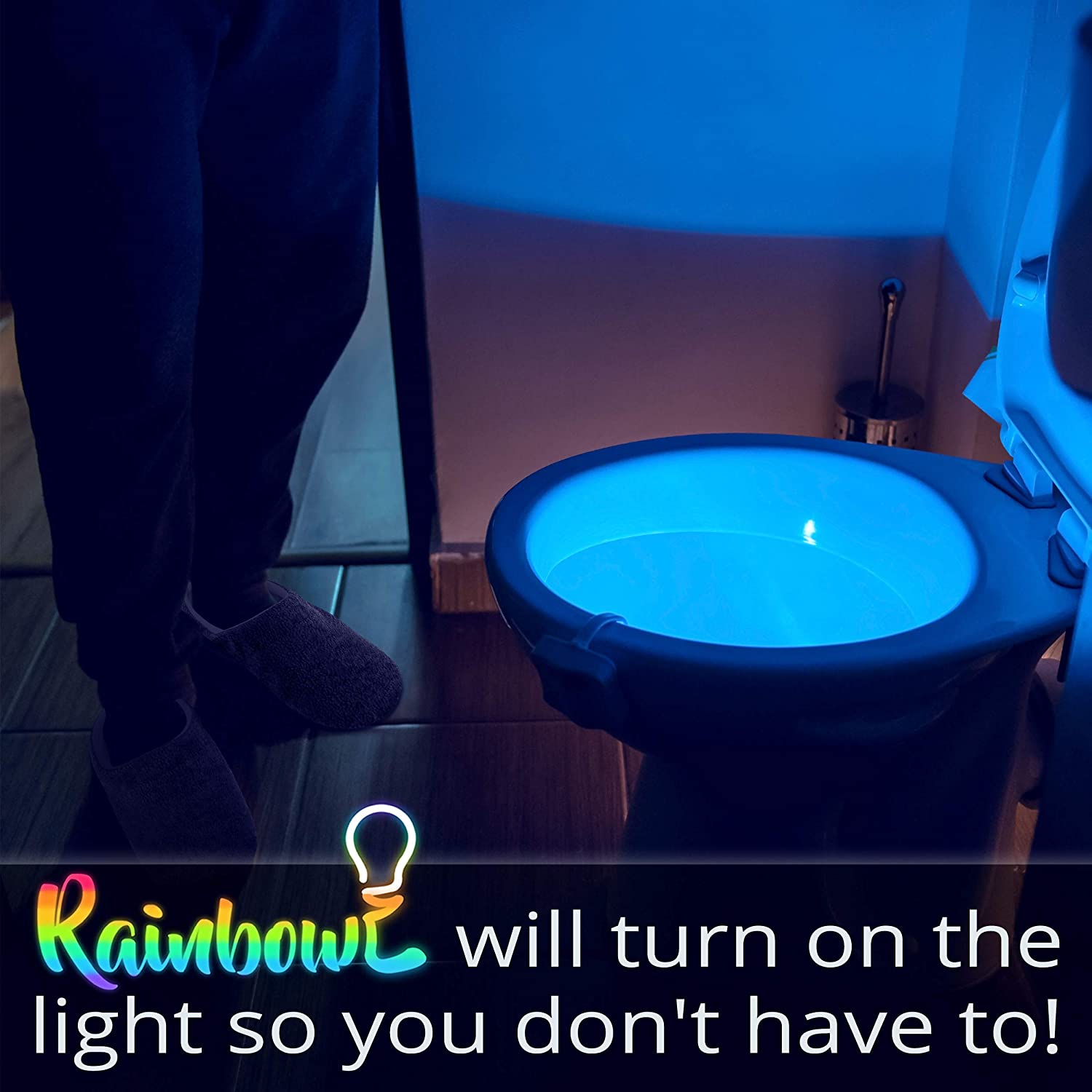 LED Toilet Bowl Night Light with Motion Sensor, Color Changing Toilet Seat Light