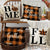 4 Pieces Maple Leaf Pumpkin Fall Buffalo Check Plaid Pillow Cases 18 x 18 Inches