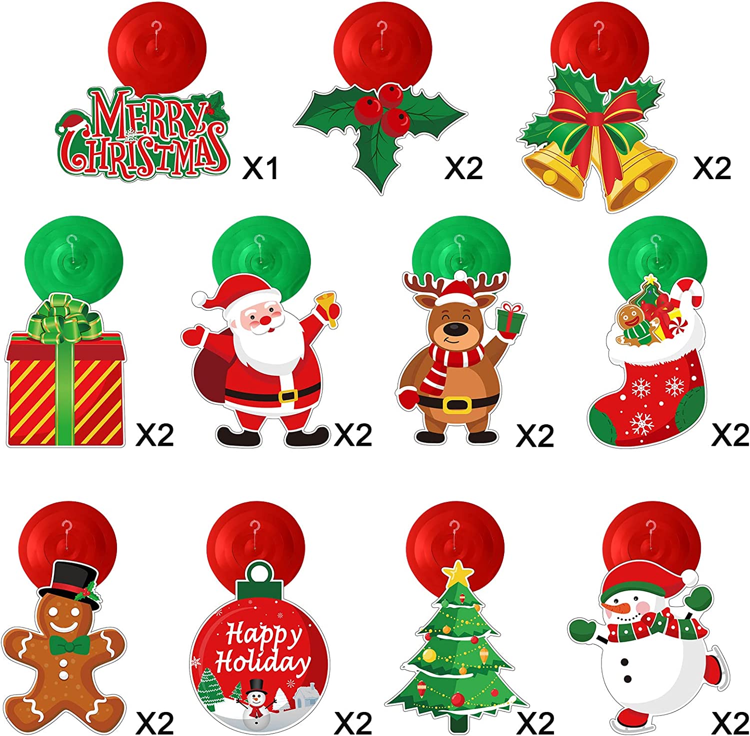 30 Pieces Christmas Party Decoration Hanging Foil Swirl Decorations Set Holiday Snowman Elk Sign