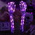 50 Purple LED Lights & Timer Halloween Yard Stakes Decor Skeleton Hands Life Size