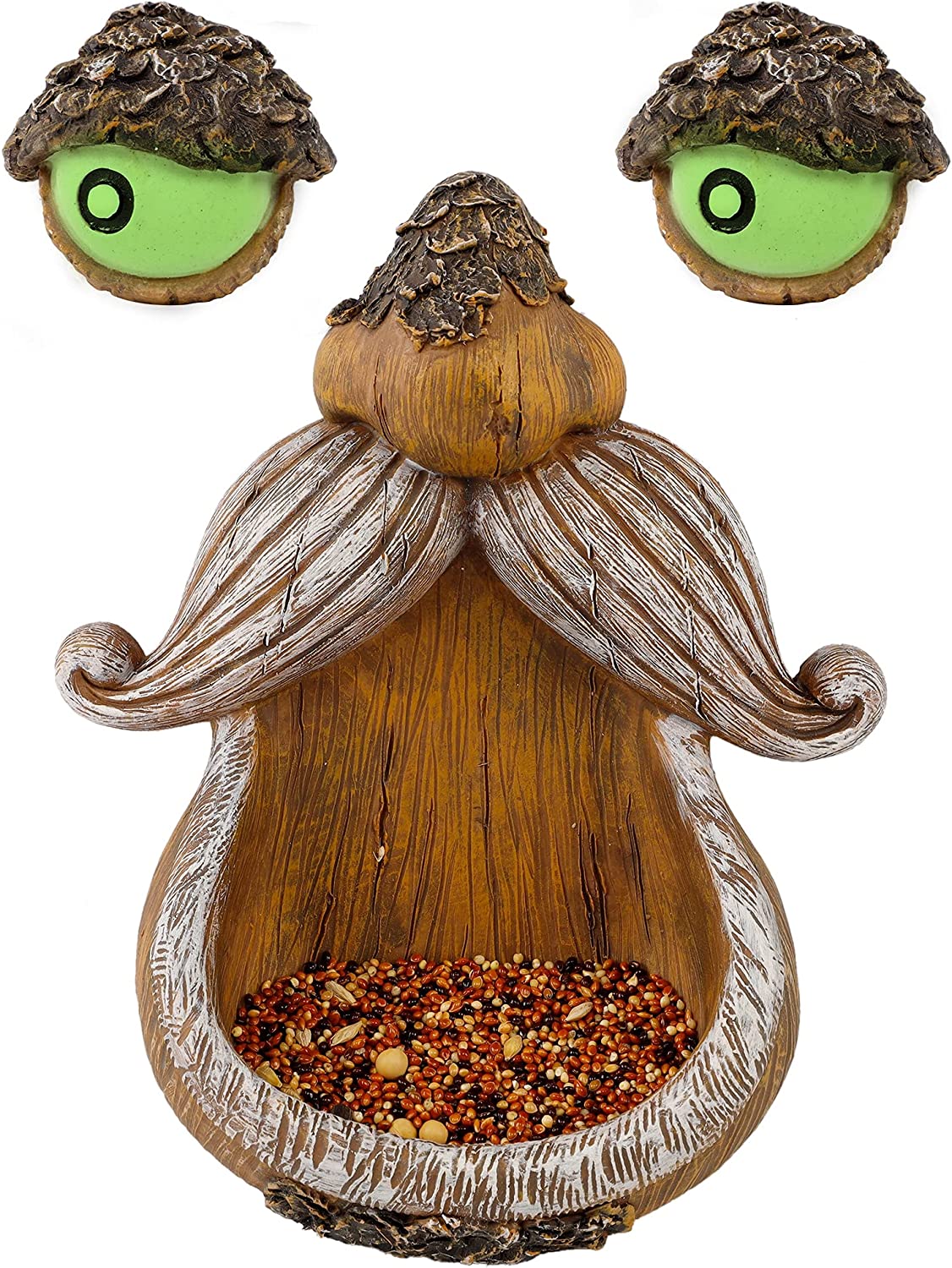 Garden Lawn Ornament Decoration Tree Face Decor Bird Feeder Outdoor