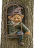 Yard Garden Decor Statue 12" Inch Elf Out The Door Tree Hugger