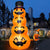 Halloween Inflatables Stacked Pumpkins with Hat, with LED Lights and Accessories, Blow Up Halloween Decorations