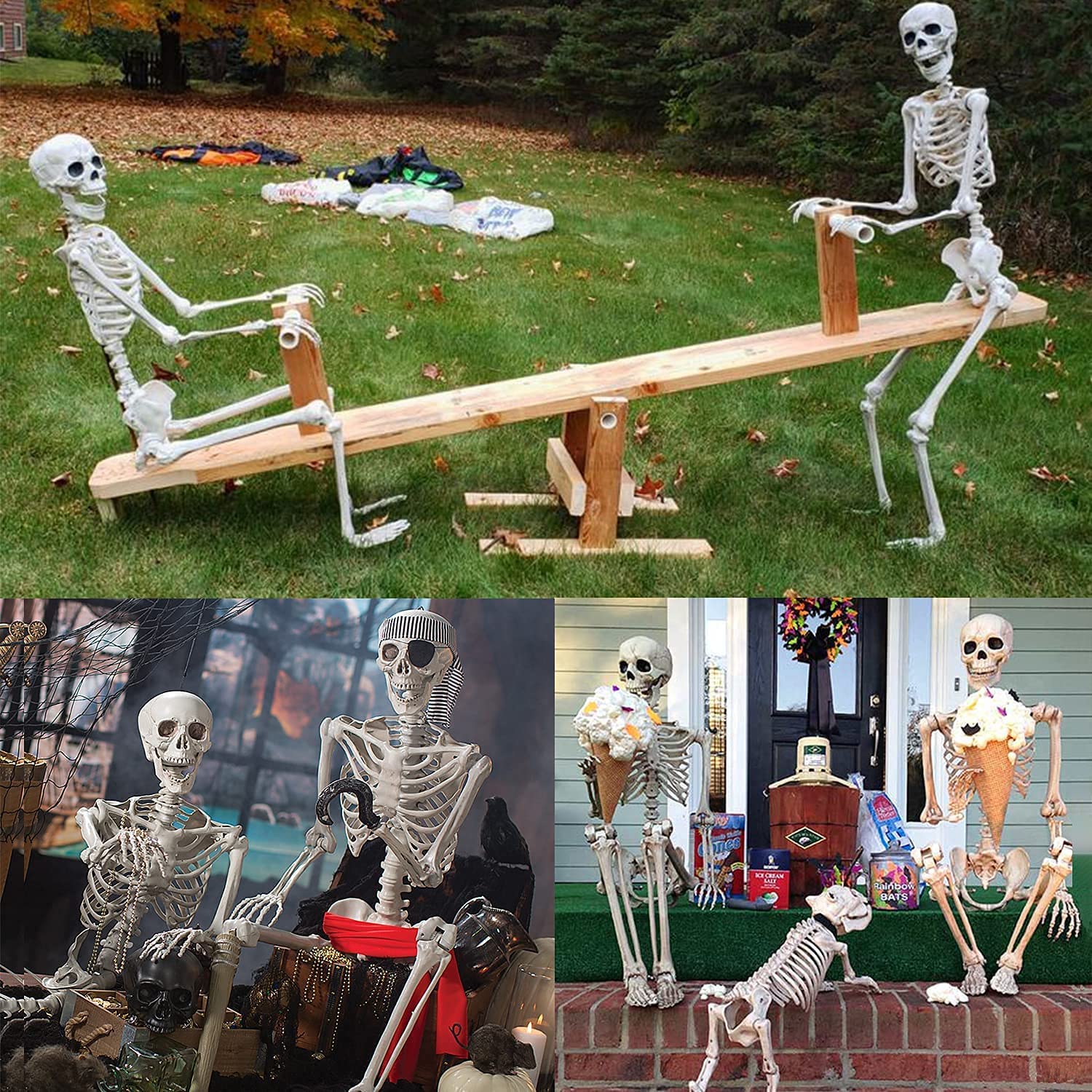 Halloween Skeleton Decor Body Full Placeable 5 Ft Decorations Life-Size