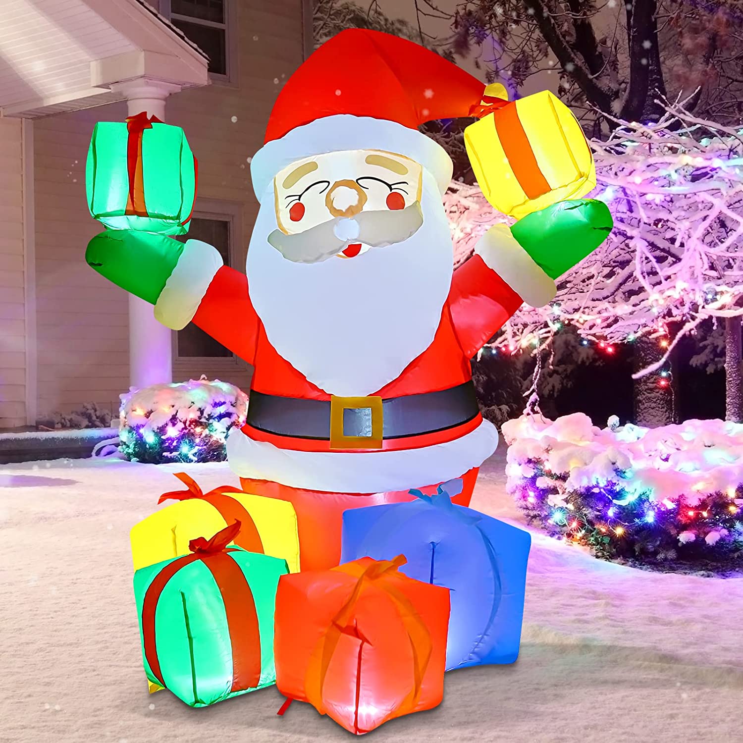 6.1FT Santa Inflatable Christmas Claus with LED Lights Built-in