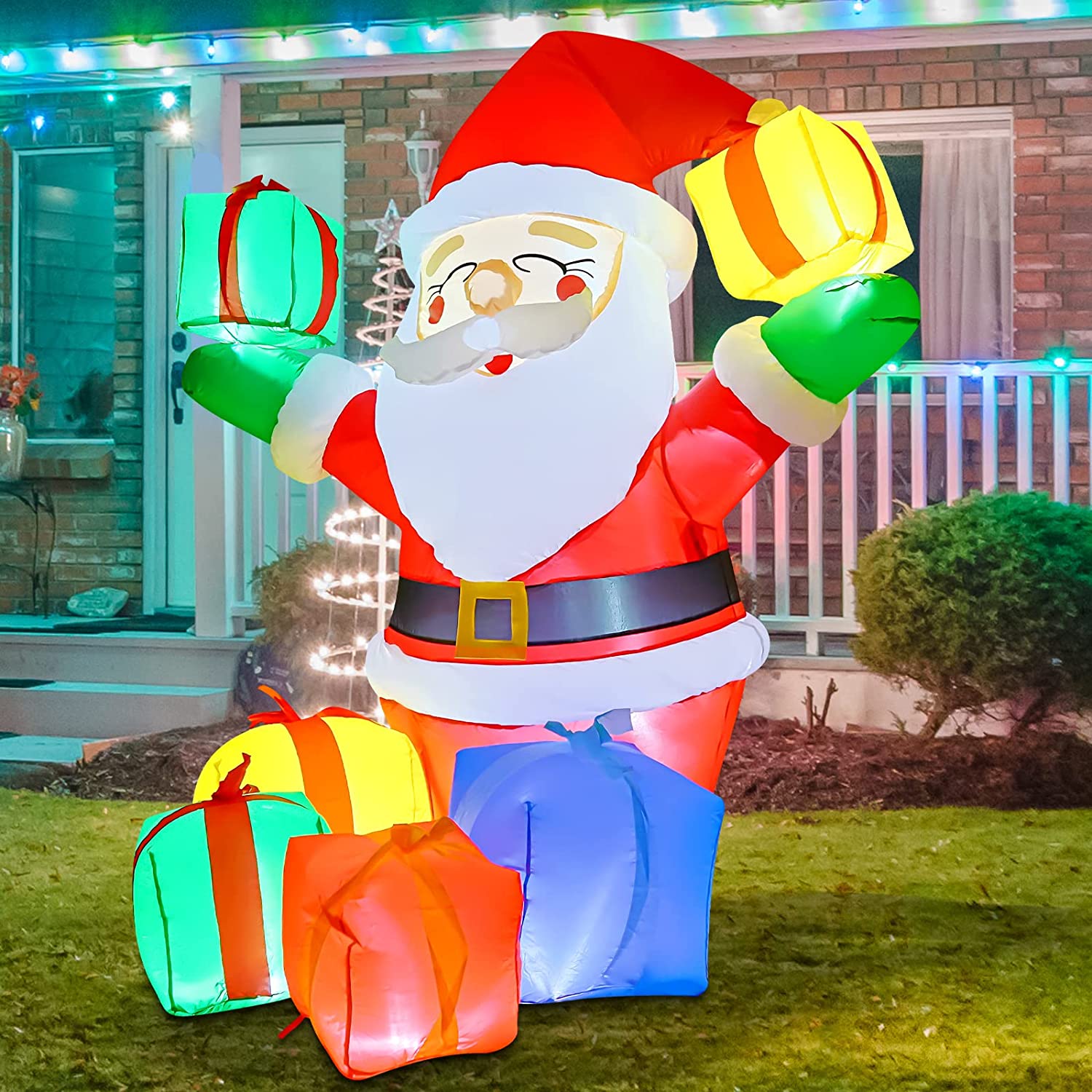 6.1FT Santa Inflatable Christmas Claus with LED Lights Built-in