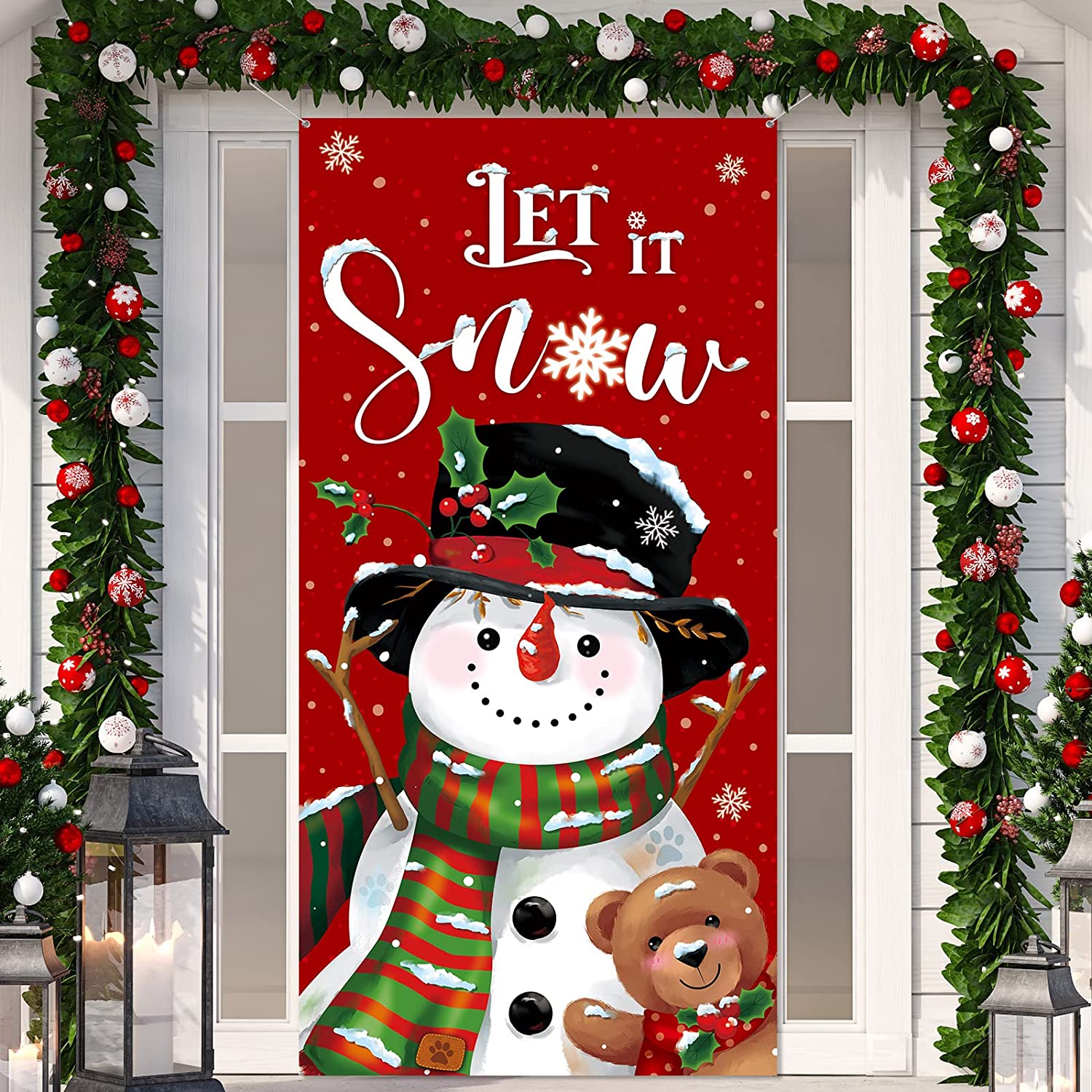 Banner Hanging Wall Tapestry Decor Let It Snow Banner Hanging Wall Tapestry Decor Flag 71" x 35"