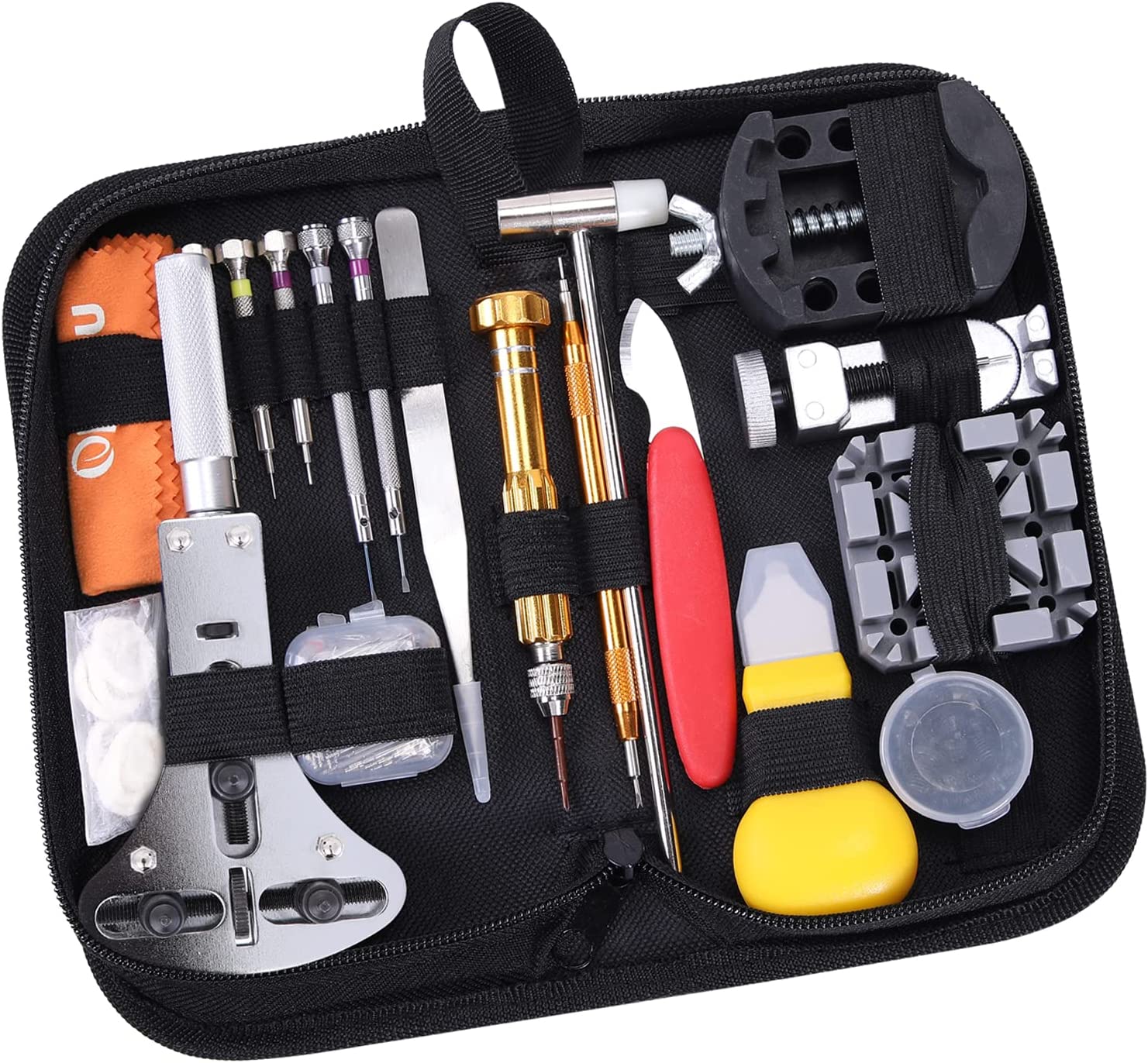 192 Pieces Watch Repair Kit Battery Replacement Tool Kit Professional Watch Repair Tools with Carrying Bag