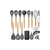 33 Piece Kitchen Set Silicone Utensil Cooking Set with Wooden Handle for Non-stick Cookware, Gray