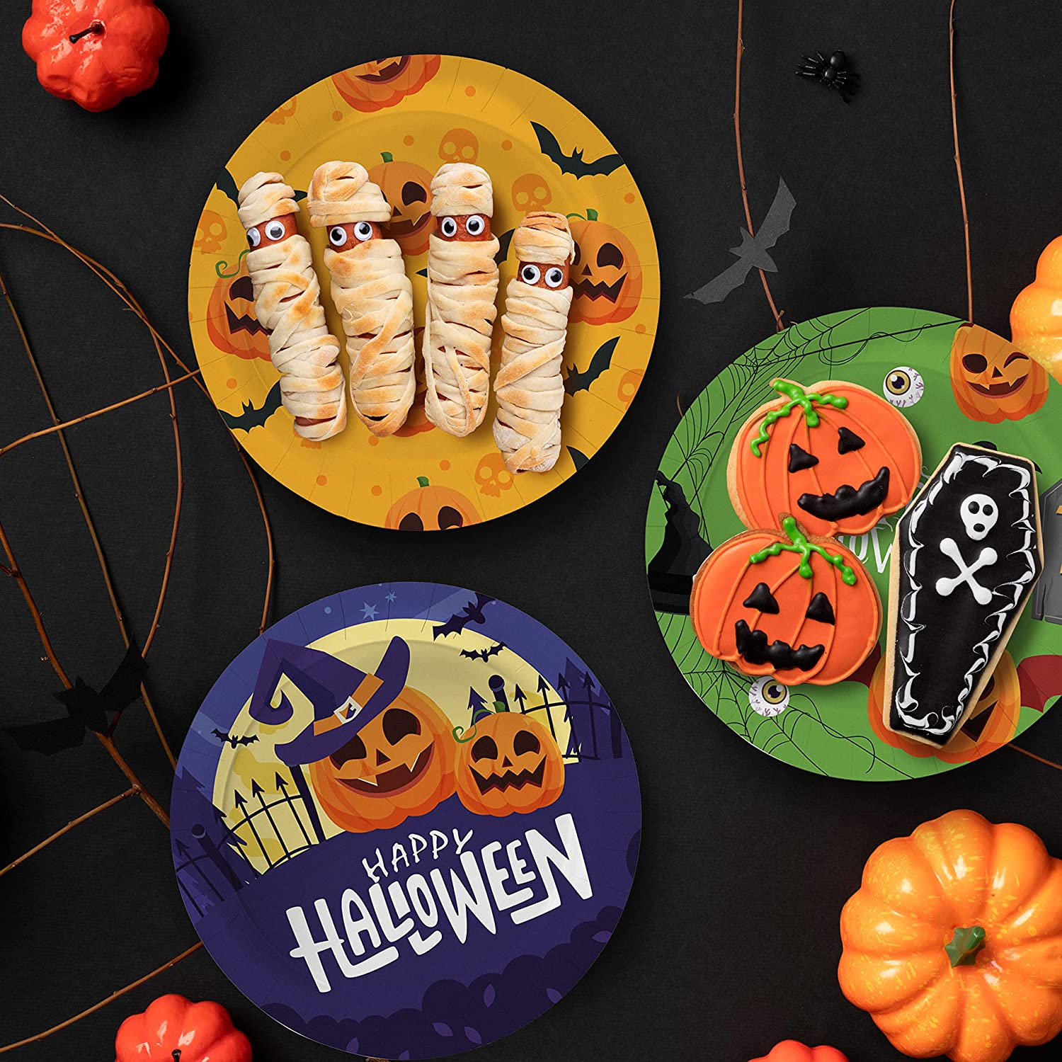 9" Halloween Disposable Plates 48 Pieces deal for Halloween Party
